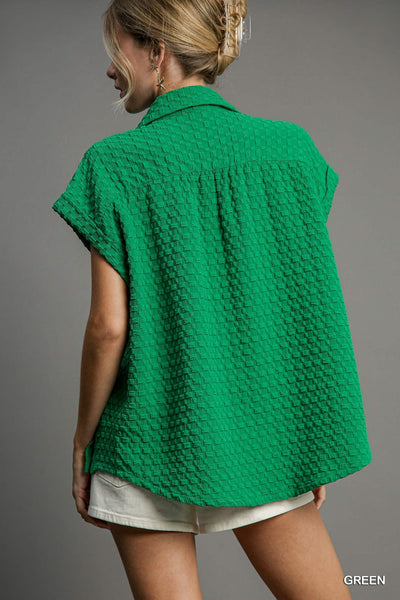 bite the bullet jacquard top | green