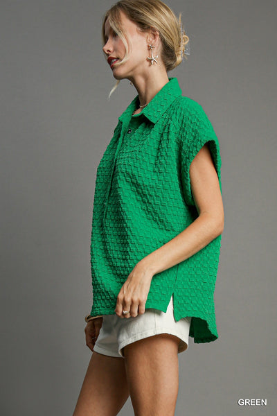 bite the bullet jacquard top | green