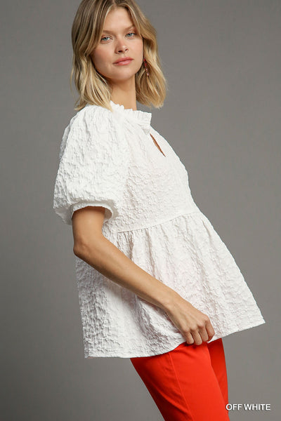 floral fantasies babydoll top | off white