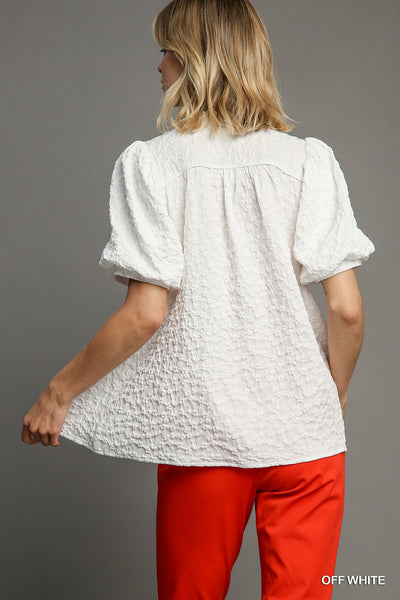 floral fantasies babydoll top | off white