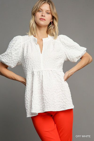 floral fantasies babydoll top | off white