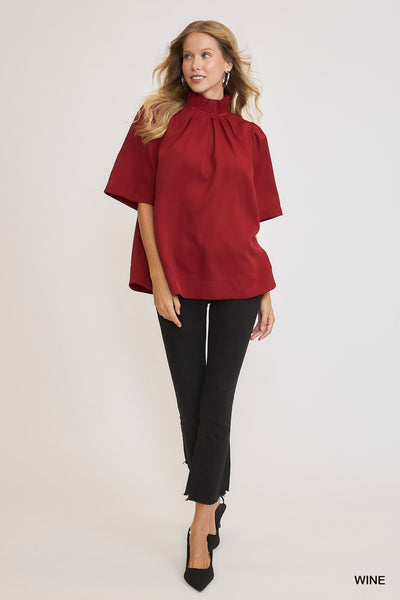 totally smitten back bow tie top | wine
