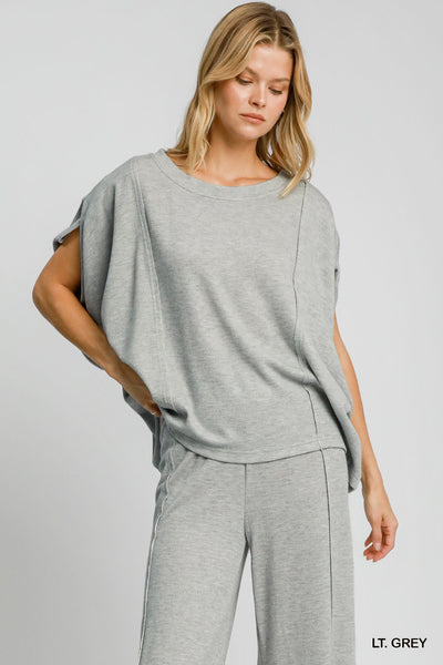 always relevant soft knit oversized top | light grey