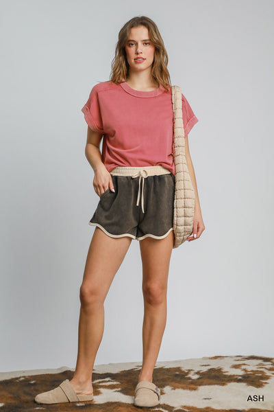 play maker washed french terry shorts | ash