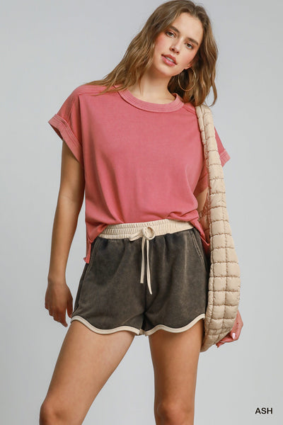 play maker washed french terry shorts | ash