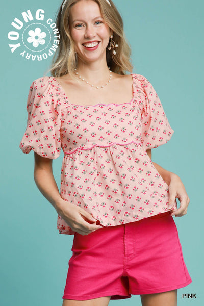 exclusive charm floral top | pink
