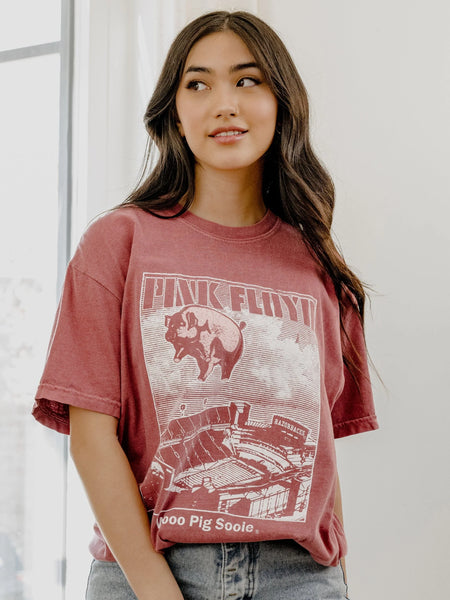 pink floyd arkansas razorback animals tee | cardinal red