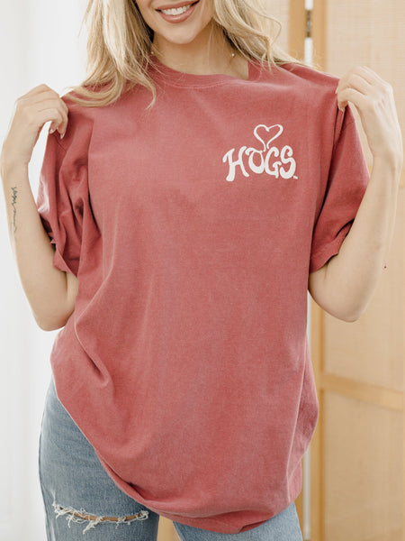 woo pig sooie lyric puff tee | cardinal