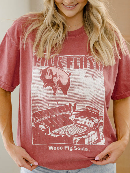pink floyd arkansas razorback animals tee | cardinal red