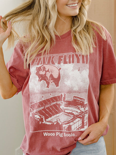 pink floyd arkansas razorback animals tee | cardinal red