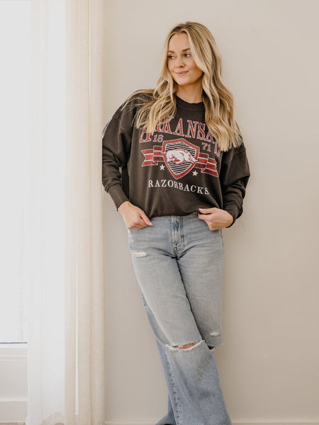 razorbacks pep rally oversized hi-dive sweatshirt | smoke