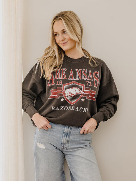 razorbacks pep rally oversized hi-dive sweatshirt | smoke