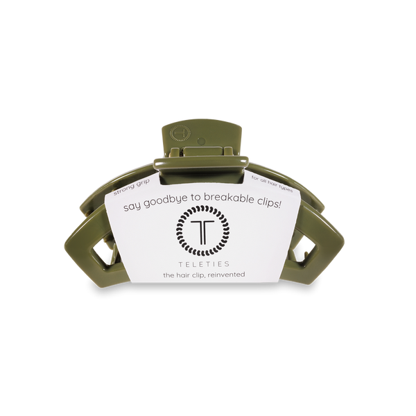 teleties open clip, tiny | olive