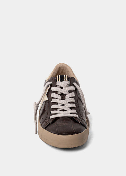 shu shop paula sneakers | brown croco
