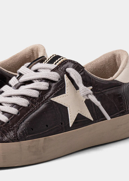 shu shop paula sneakers | brown croco