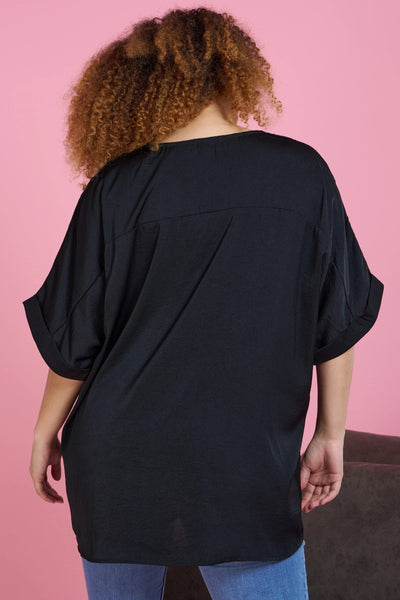 for the better top in curvy | black
