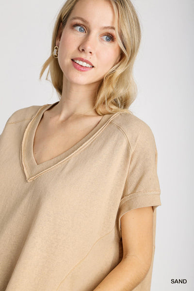 on solid ground slub top | sand
