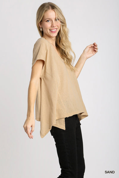 on solid ground slub top | sand