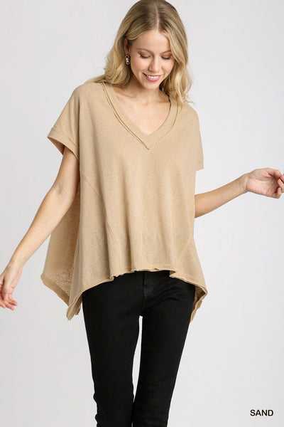 on solid ground slub top | sand