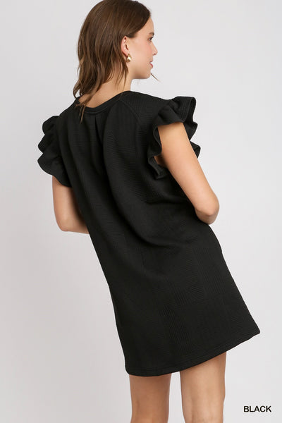 street smart jacquard knit dress | black