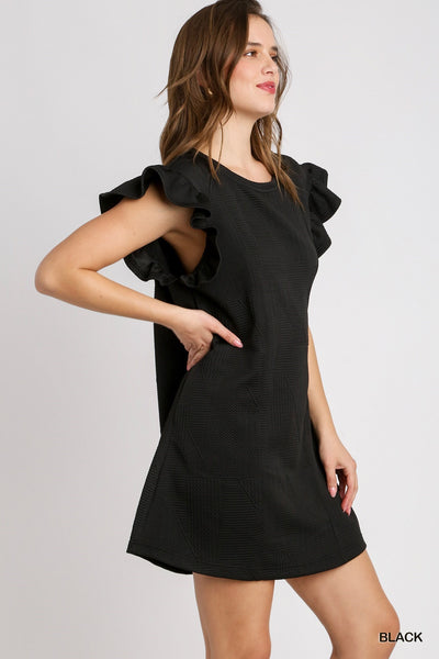 street smart jacquard knit dress | black