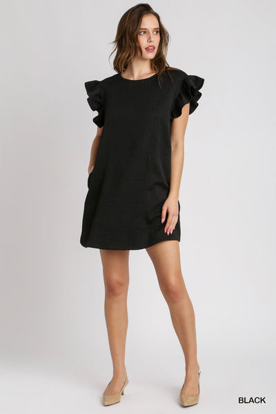 street smart jacquard knit dress | black