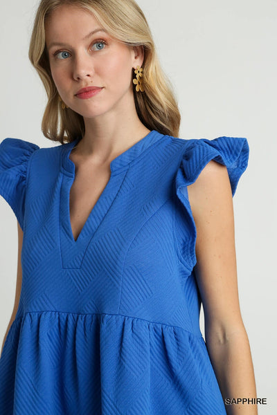 out of the blue jacquard dress | sapphire