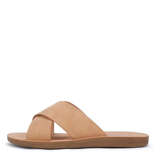 reflect crisscross strap sandals | coffee