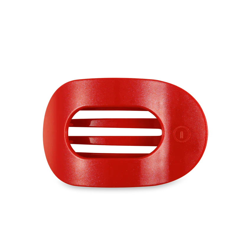 teleties square flat clip, small | rudolph red