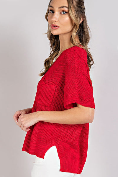 don't think twice knit top | currant