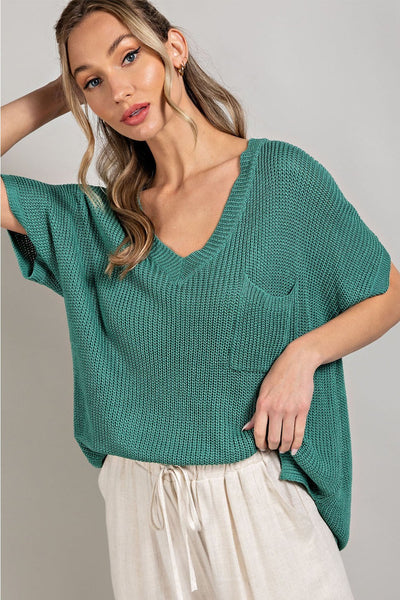 don't think twice knit top | sage