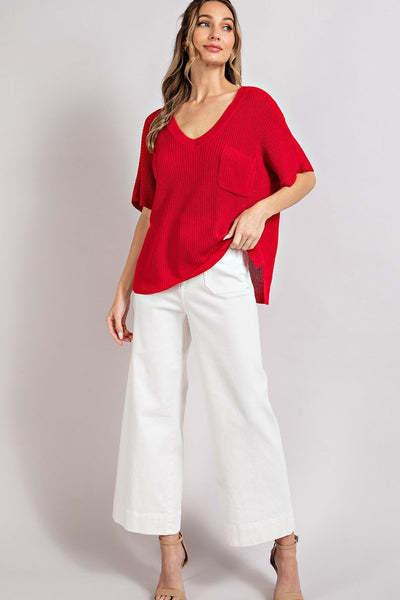don't think twice knit top | currant