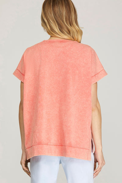 message received washed top | peach
