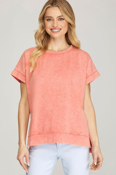 message received washed top | peach