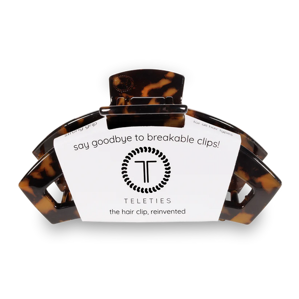teleties open claw clip, large | tortoise