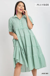 looking my way striped midi dress, plus size | jade