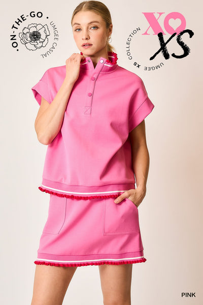 all things good luxe knit ruffle pullover | pink