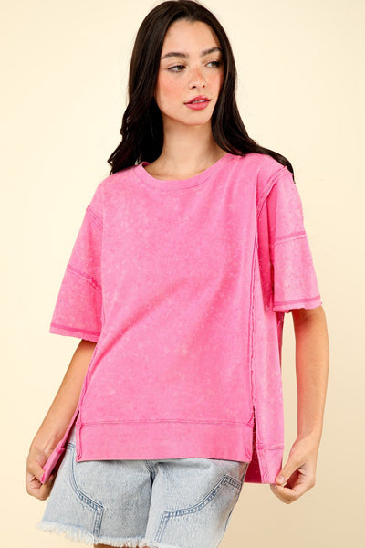 giving it my all washed top | pink