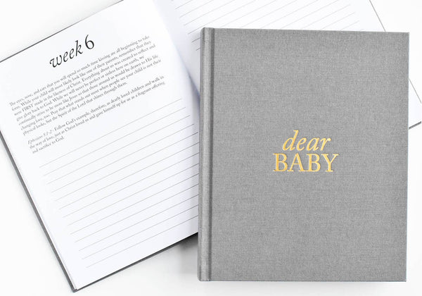 Dear Baby: Pregnancy Prayer Journal + Memory Book for Moms | Gray