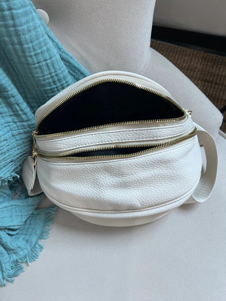 savvy leather bum bag | ivory