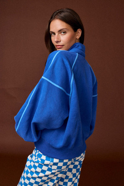 that's the point contrast piping pullover | cobalt