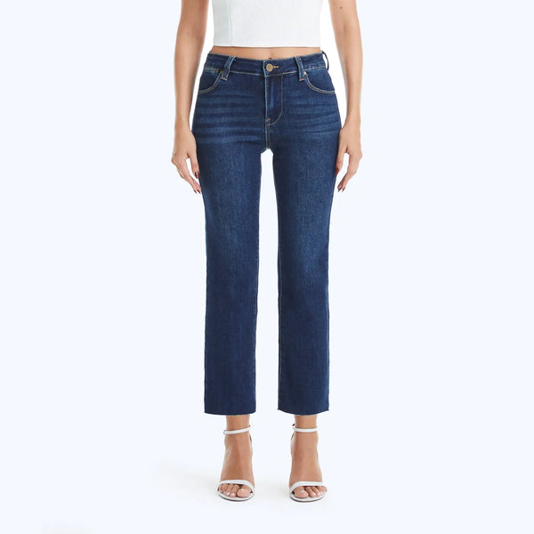 millie mid rise cropped straight leg jeans | dark wash