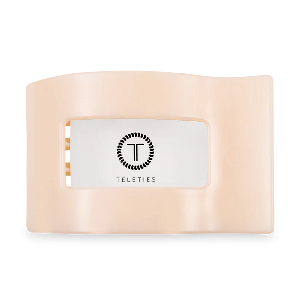teleties rectangle flat clip, large | almond beige
