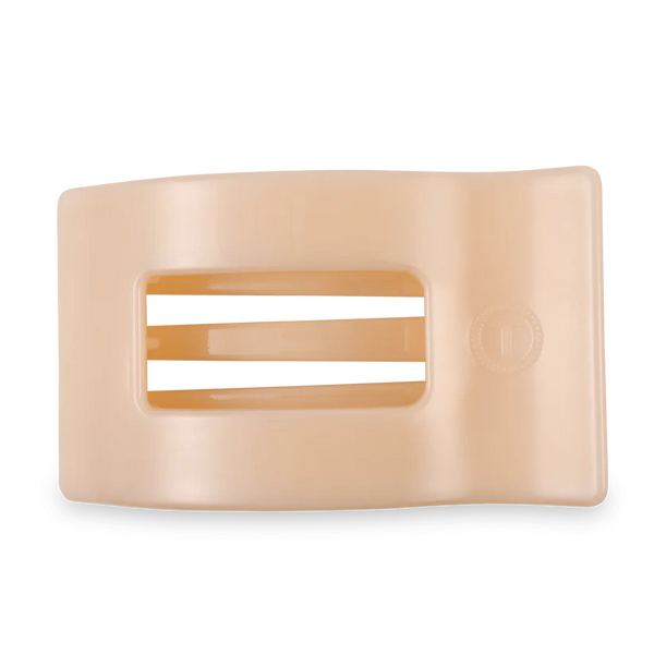 teleties rectangle flat clip, large | almond beige