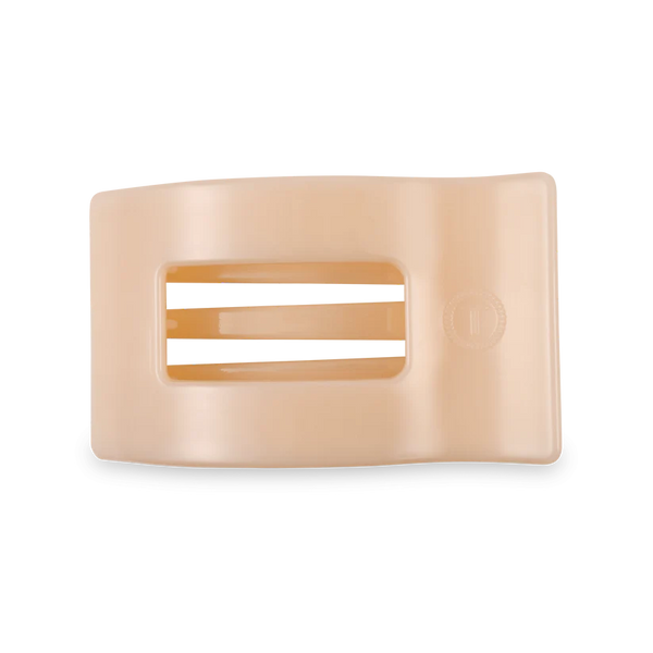 teleties rectangle flat clip, medium | almond beige