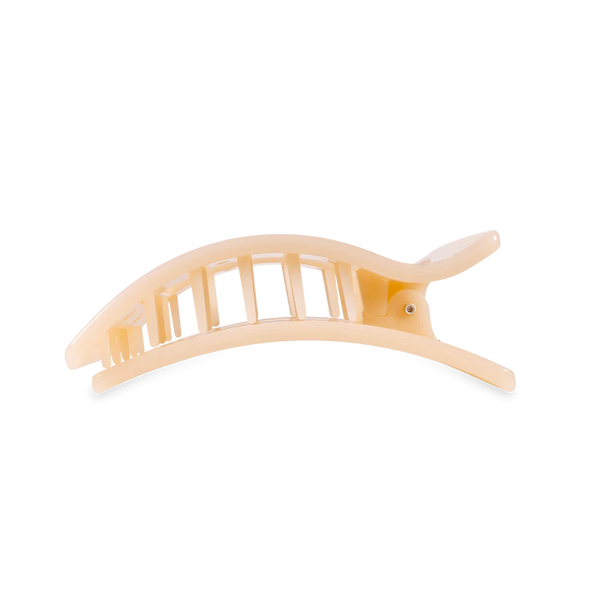 teleties rectangle flat clip, medium | almond beige