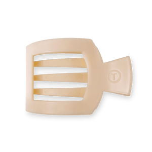 teleties square flat clip, medium | almond beige