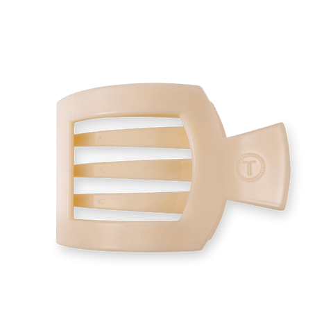 teleties square flat clip, medium | almond beige