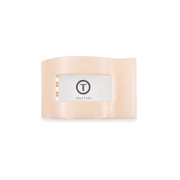teleties rectangle flat clip, small | almond beige