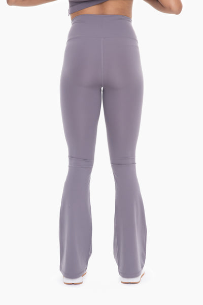venice high-waist flare yoga pants | grey